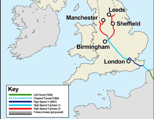Le tracé de HS2