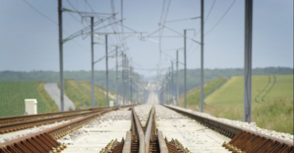 Voies de la LGV Est europeenne.