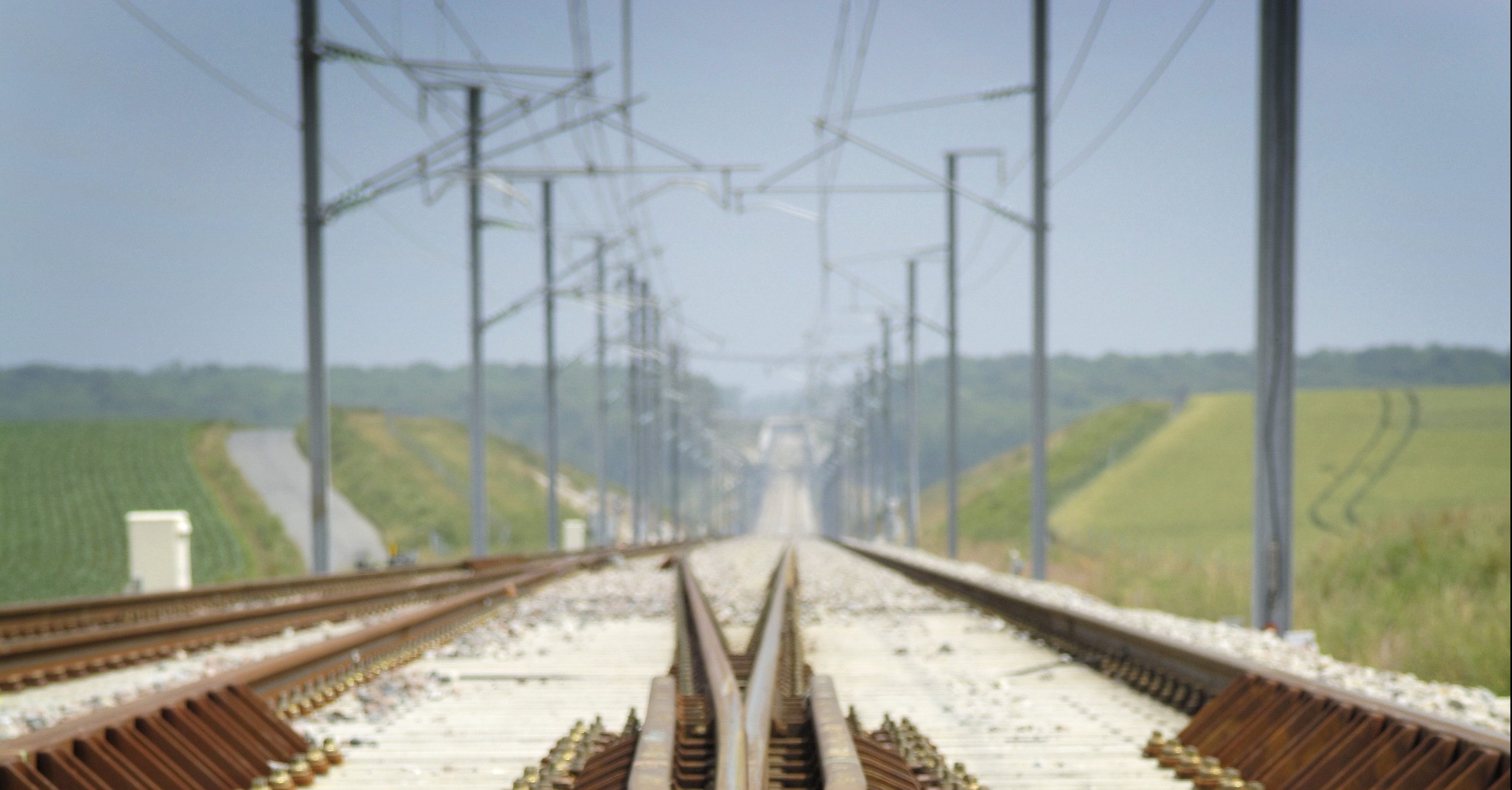 Voies de la LGV Est europeenne.