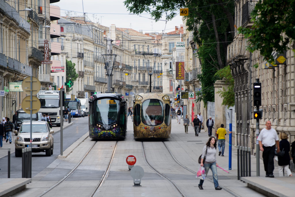 A Montpellier, apres la ligne 1 en 2000, puis la ligne 2 en 2006, les lignes 3 et 4 seront ont ete mises en service le 7 avril 2012.