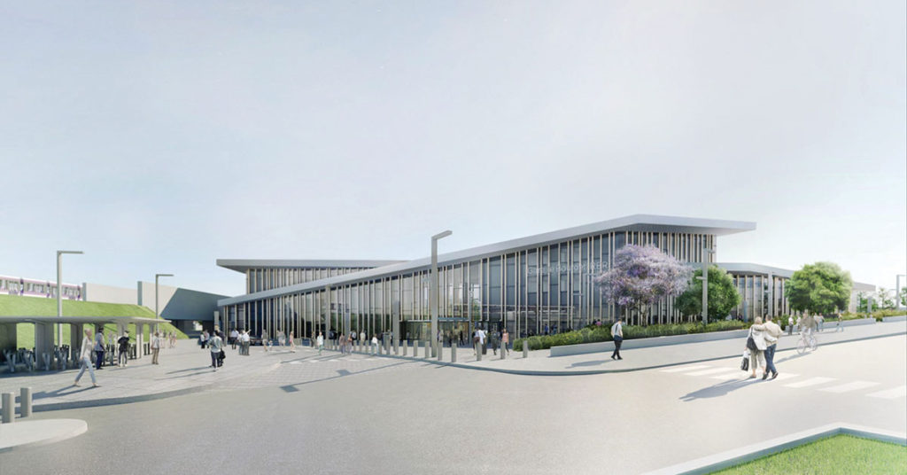 Construction de la future gare Le Bourget RER.