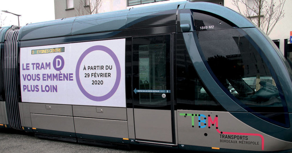 Prolongement de la ligne D jusqu’à Eysines en place de puis le 29 février 2020.