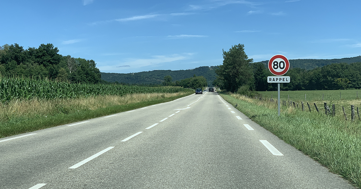 Route 80km/h campagne