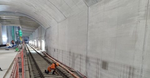 Travaux dans le tunnel Eole