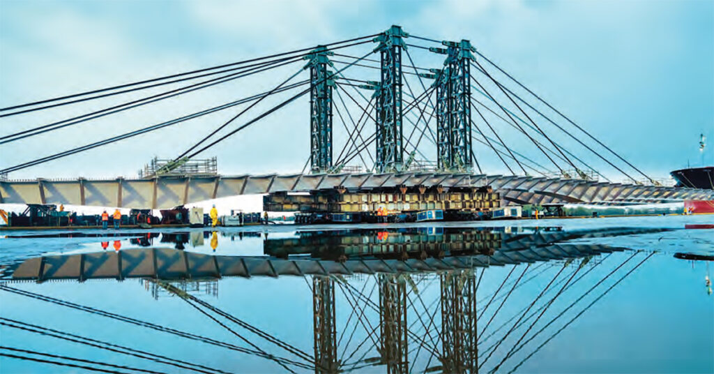 Les principes du dispositif Gaya ont été appliqués lors de la mise en place du tablier du nouveau pont Anne de Bretagne à Nantes