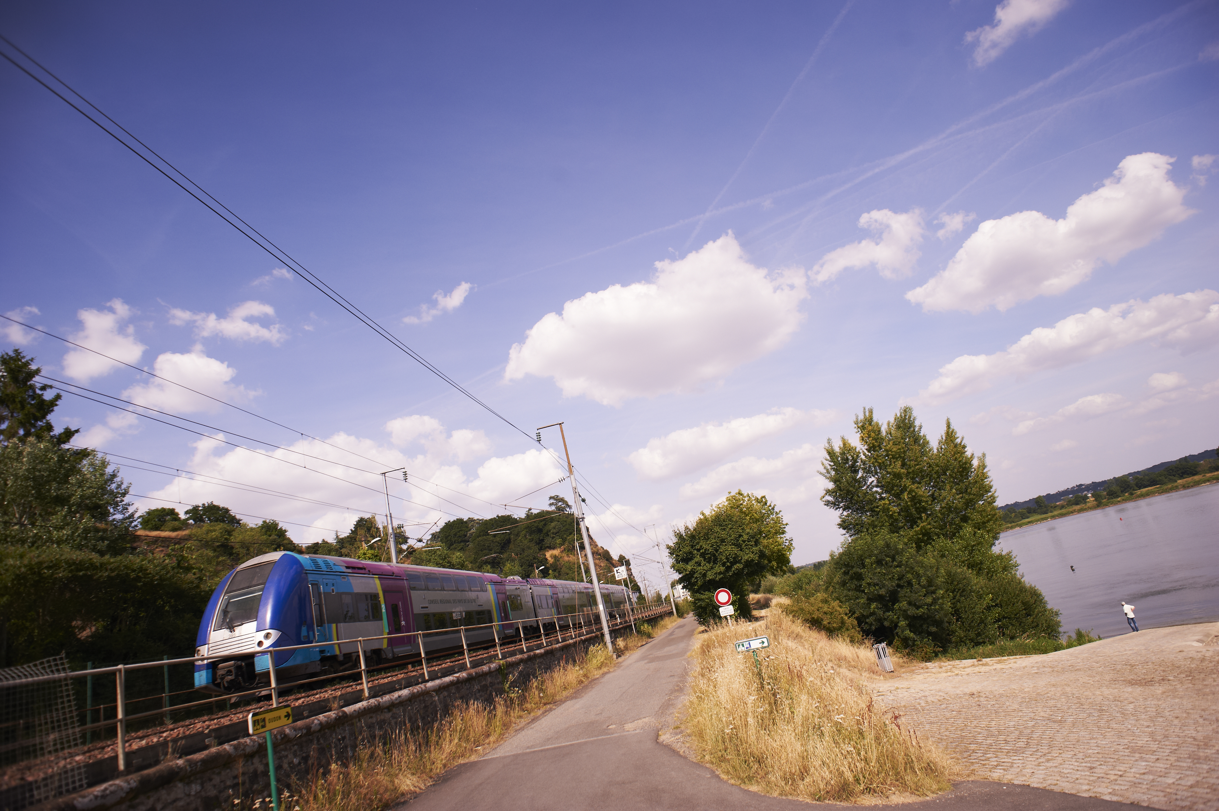 Passage d'un TER Pays de La loire sur la ligne Tours - Nantes