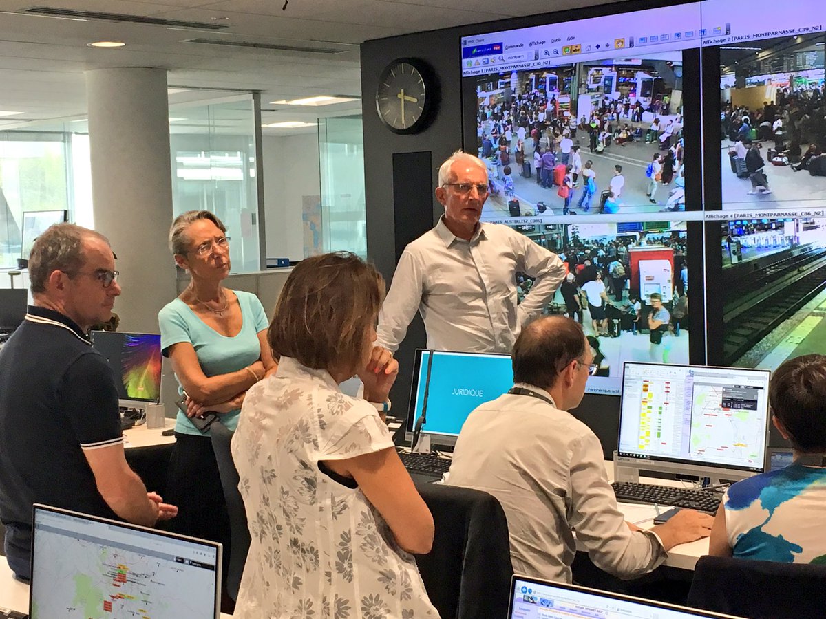 Patrick Jeantet, Elisabeth Borne, Guillaume Pepy, dimanche 31 juillet, gare Montparnasse