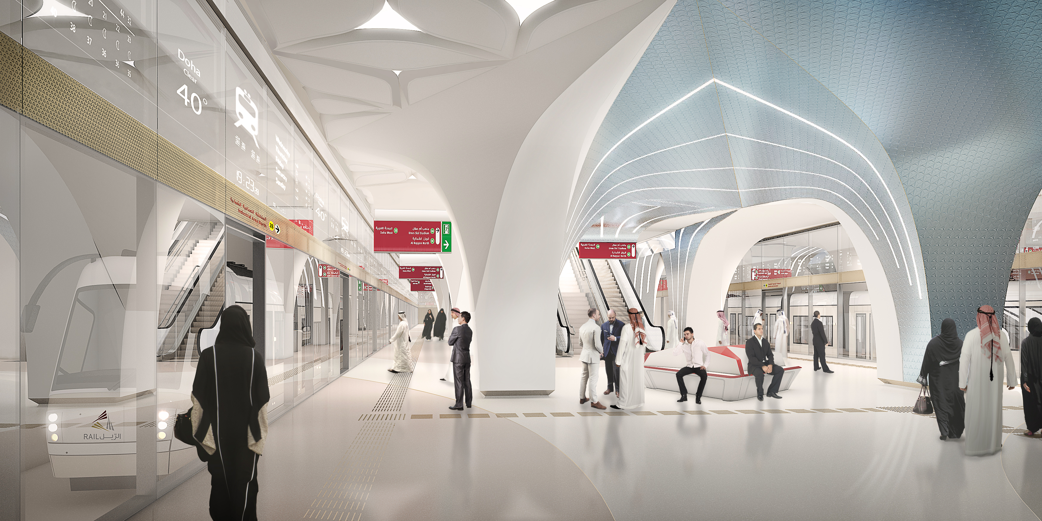 Futures stations du metro de Doha dessinées par UNStudio