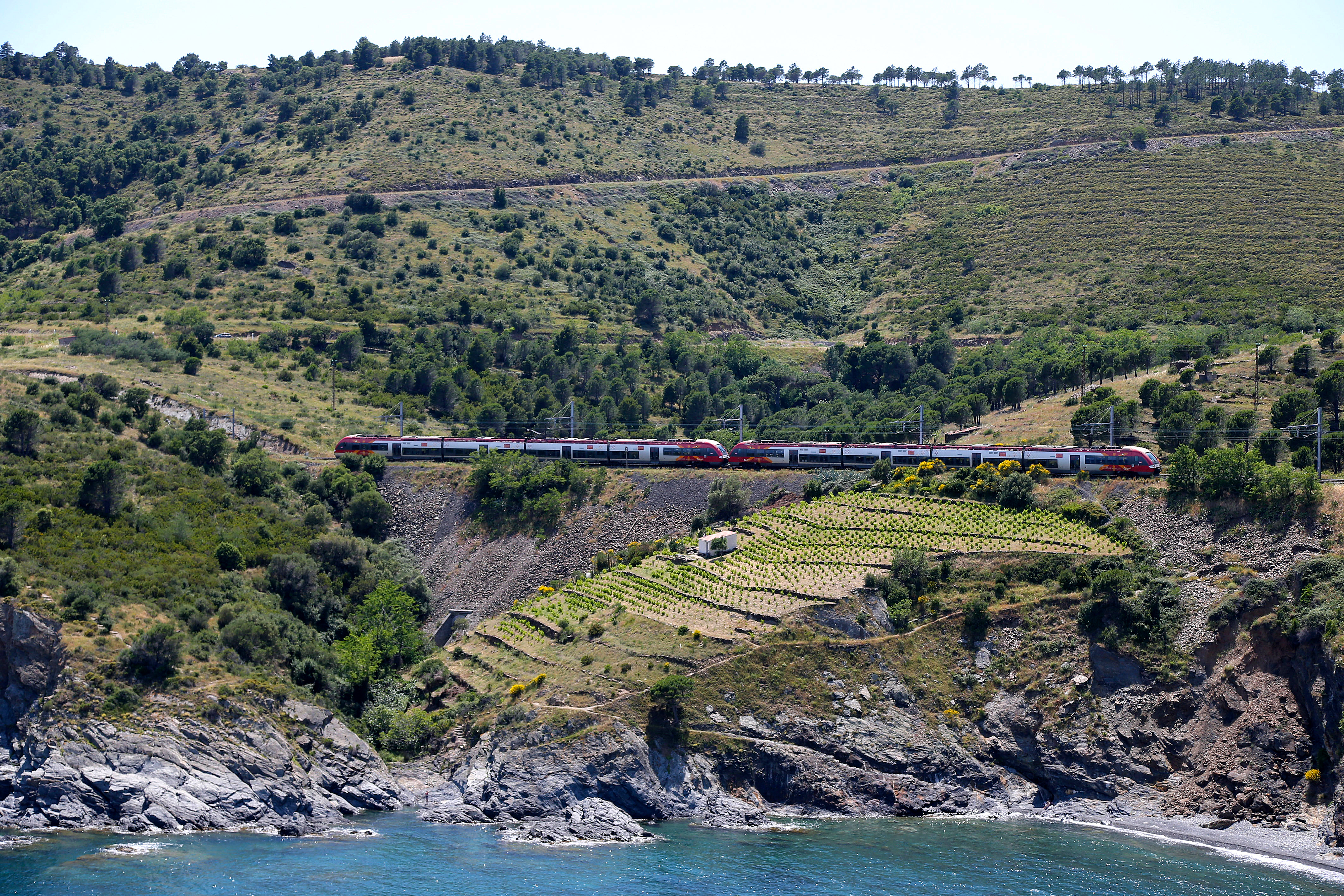 RFF - Ligne touristique entre Perpignan et Cerbere. Port-Vendres. Juin 2013.