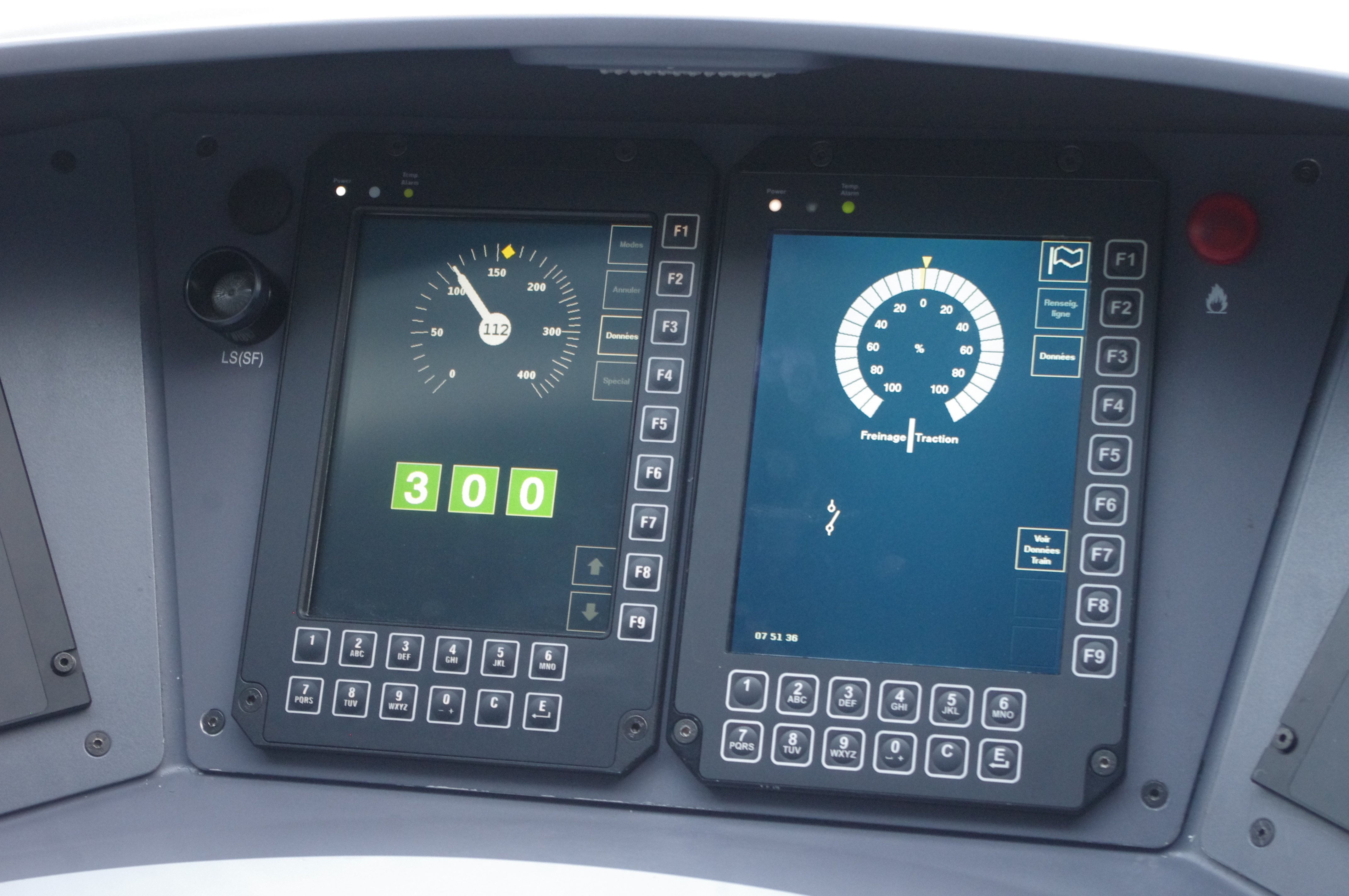 Interface homme-machine ERTMS sur Eurostar e320.