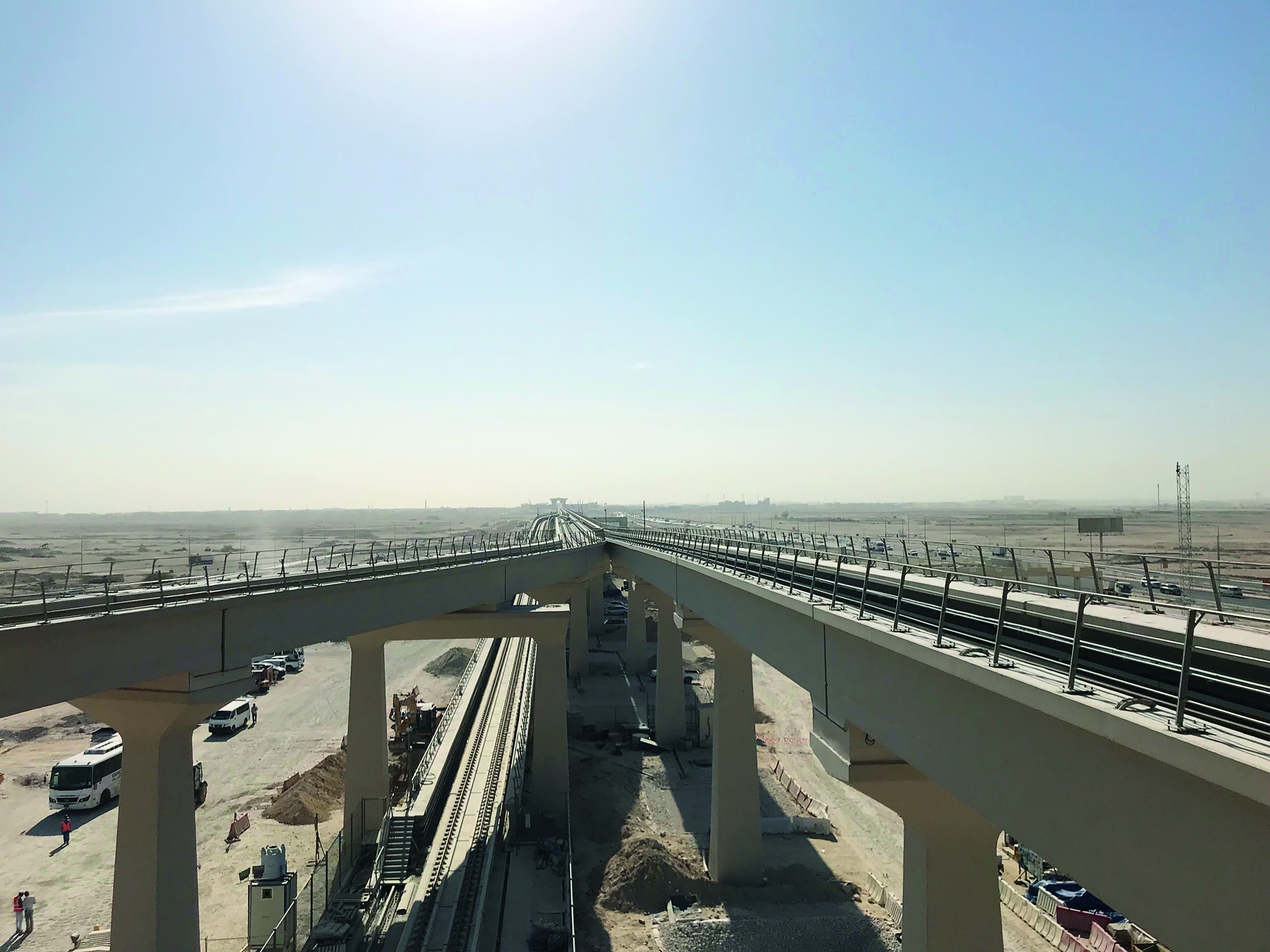 Doha chantier dans le cadre du métro et du tram de Lusail