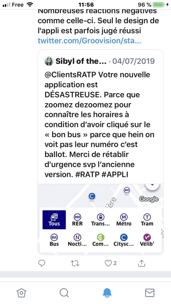 twitter appli RATP