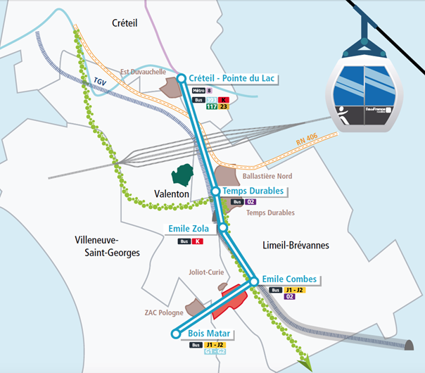Le projet de téléphérique francilien Câble A