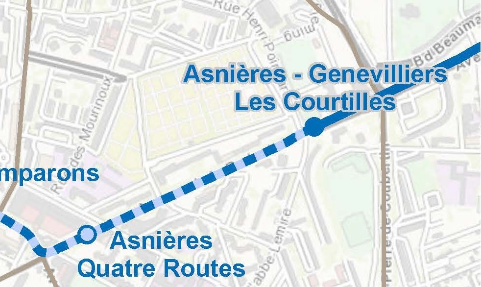 Prolongement du T1 à Quatre Routes