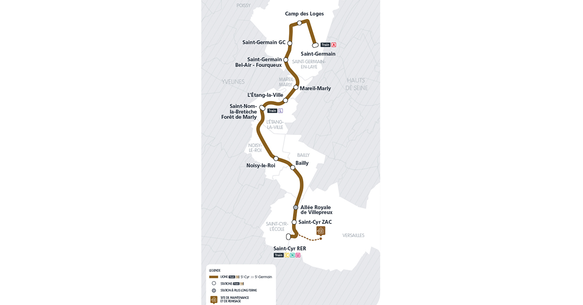La pose des rails du futur tram-train entre Saint-Cyr et Saint-Germain-en-Laye est lancée