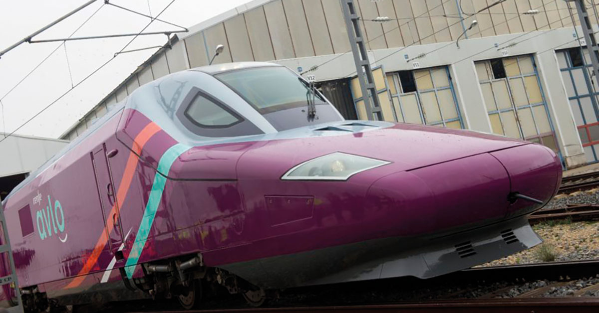Rame Talgo S-112 en livrée Avlo, la future offre low cost de la Renfe.