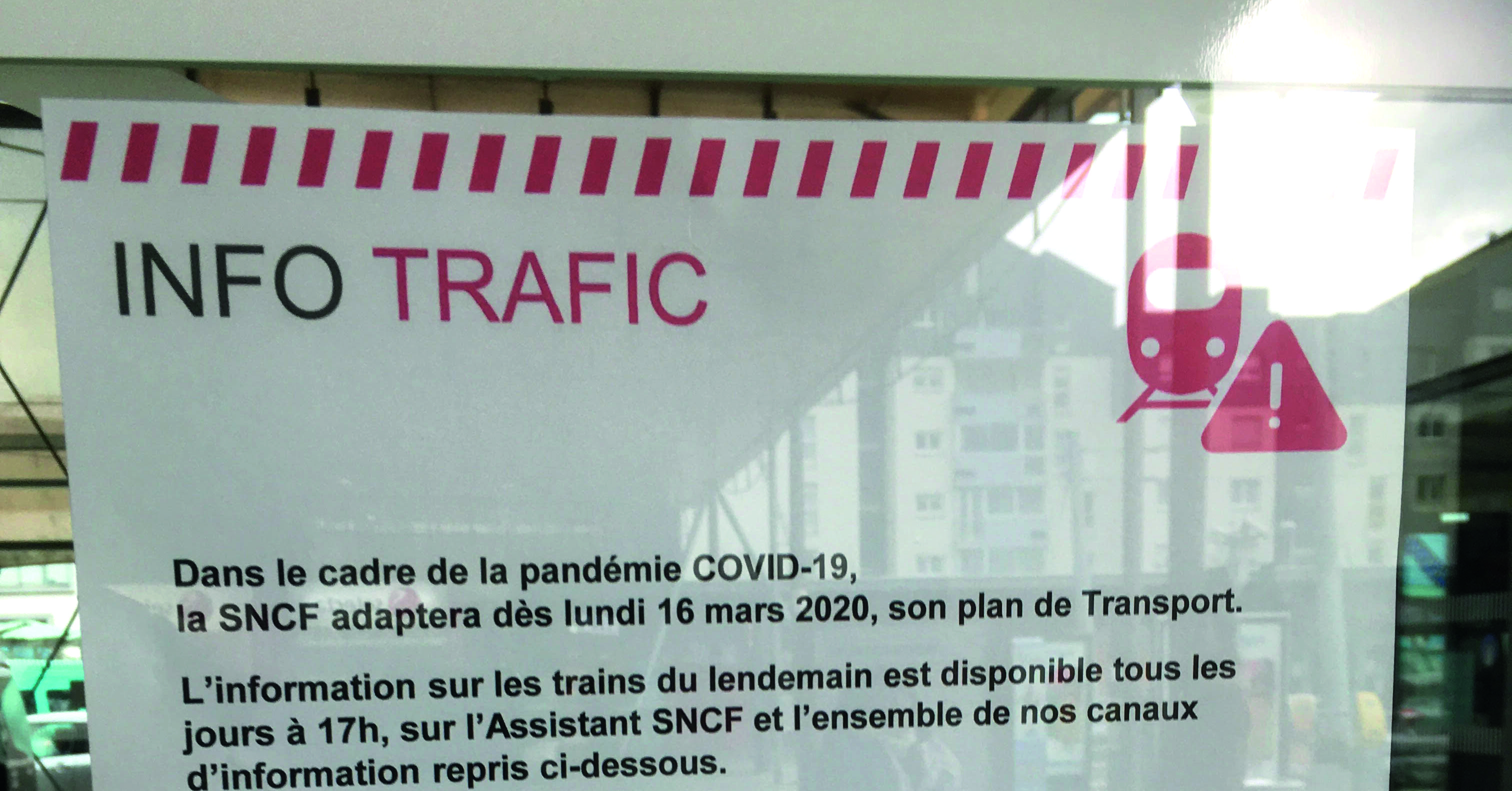 Les circulations de trains à un très bas niveau