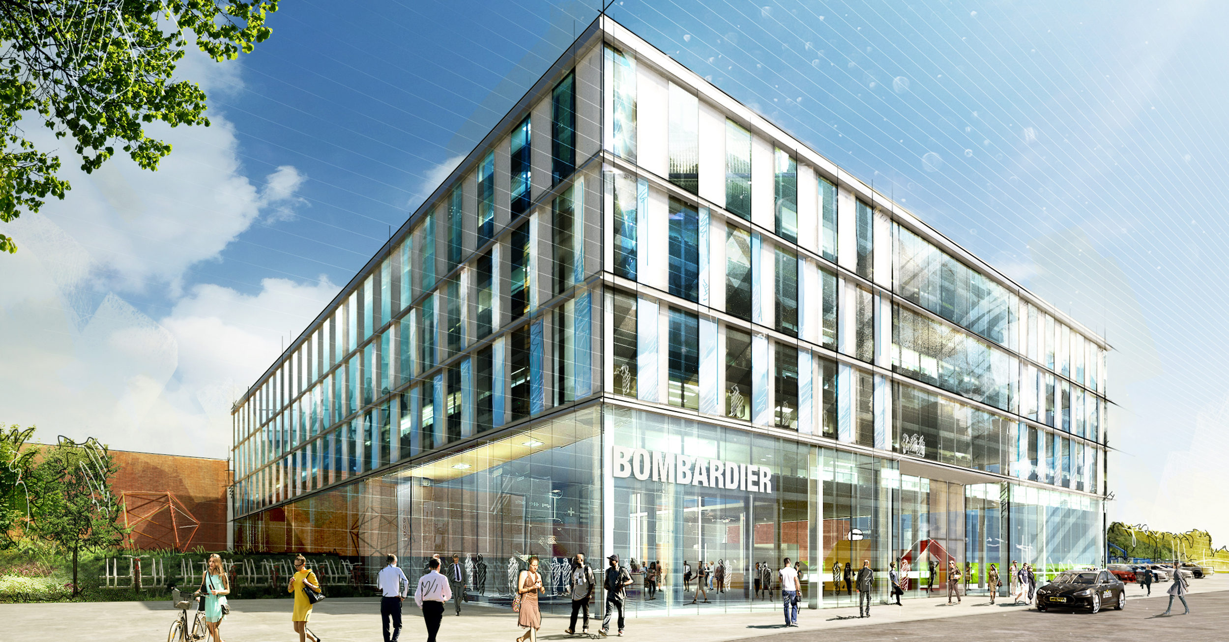 Futur centre de recherche en traction électrique Bombardier à Västerås.