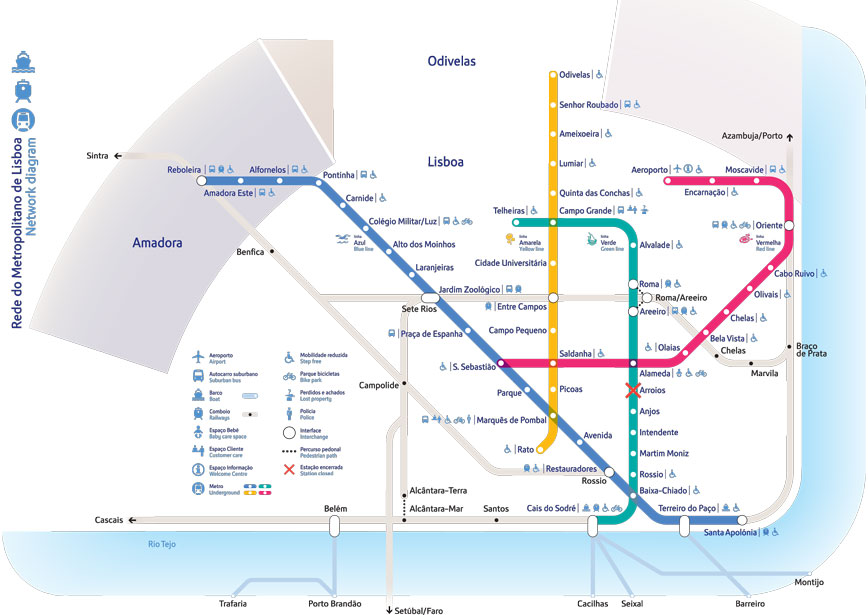 Plan du métro de Lisbonne