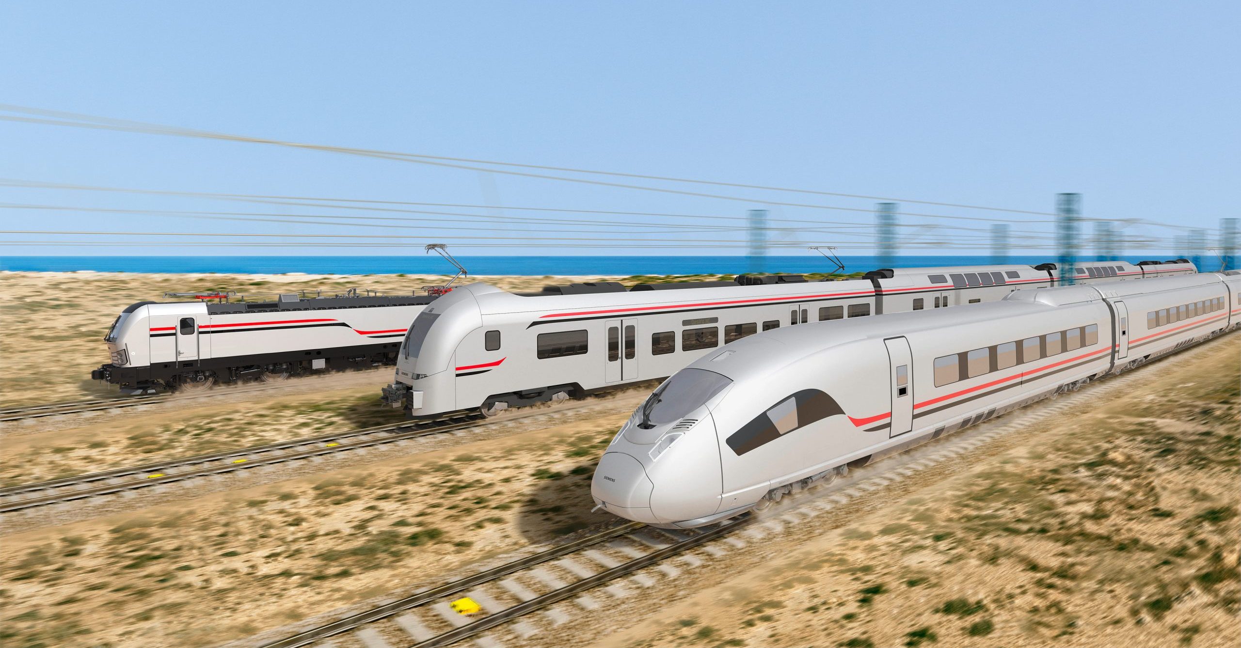 Siemens Mobility to install a 2,000 km state-of-the-art high-speed rail network that will connect all major cities throughout the country with trains that can operate up to 230 km/h. The integrated system will create the 6th largest high-speed rail network in the world, and will provide 90% of Egyptians access to a modern, safe, and affordable transportation system. The fully electrified network will cut carbon emissions by 70% compared to current car or bus transport, further supporting Egypt’s efforts in transforming its mobility to a more sustainable one. Siemens Mobility will deliver its Velaro high-speed trains, Desiro High Capacity regional train sets, and Vectron freight locomotives.