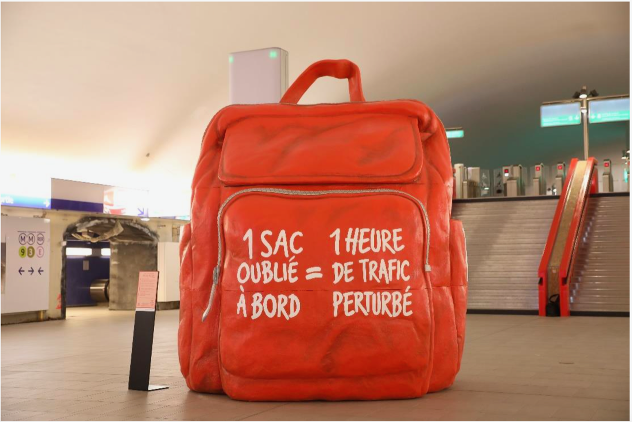 Sac abandonné campagne de sensibilisation RATP en juin 2022