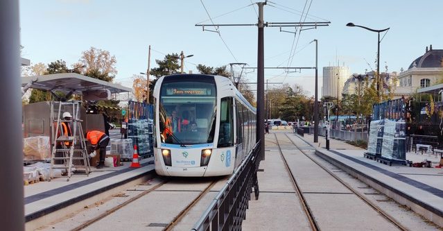 Tramway Tb3 en travaux, novembre 2023