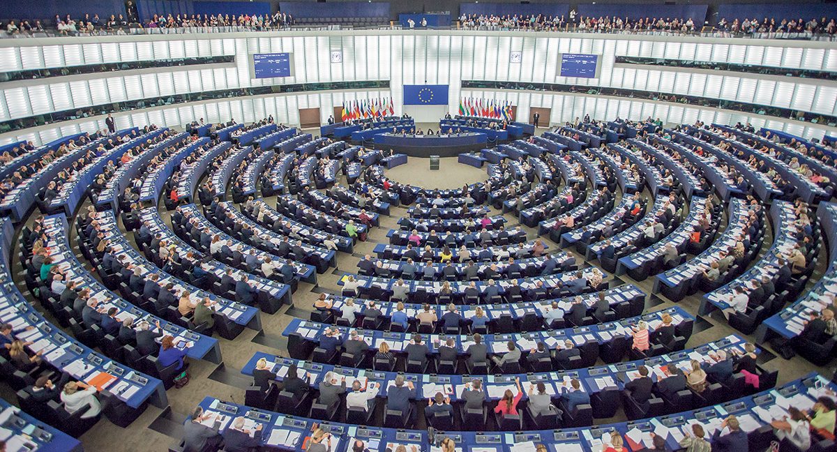L'hémicycle du Parlement européen.