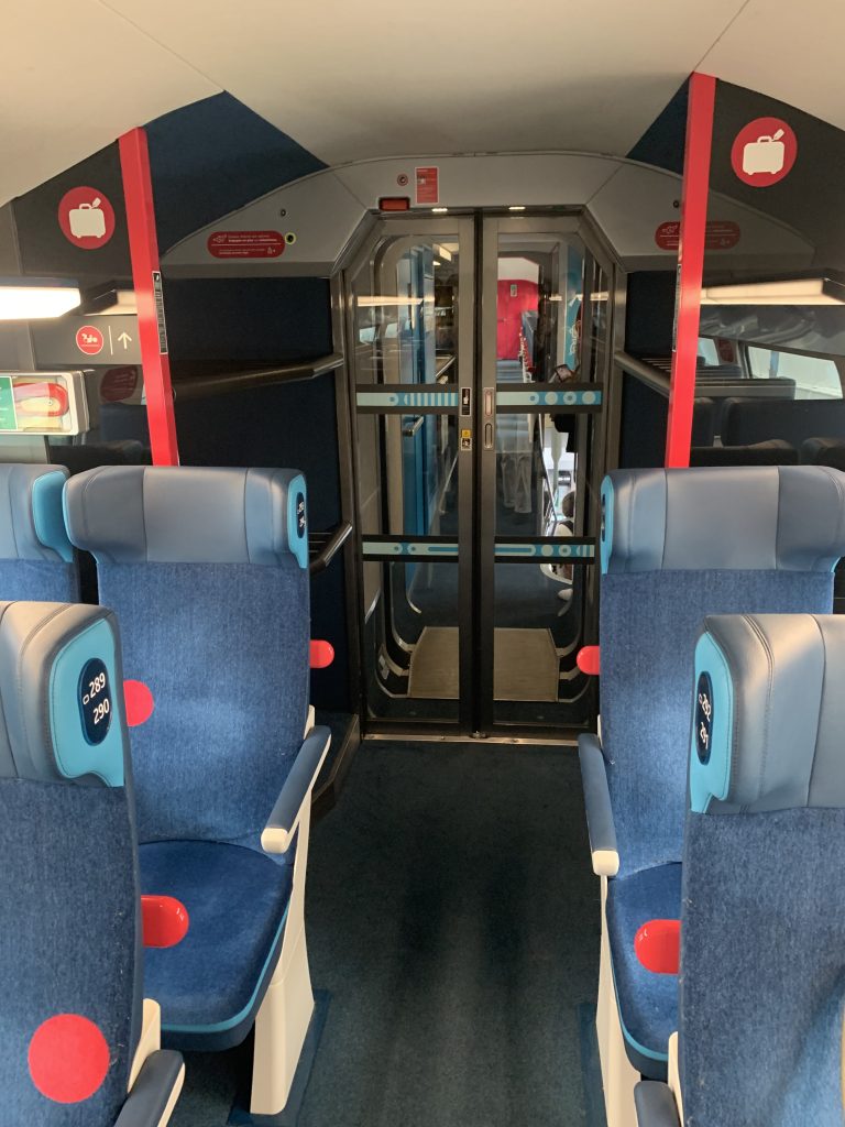 Siège Ouigo des rames nouvelle génération