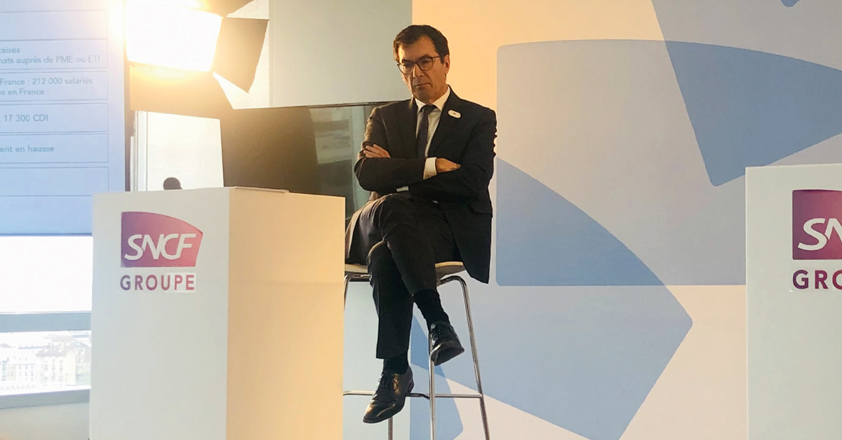Jean-Pierre Farandou Le PDG de la SNCF lors de la présentation des résultats du groupe en 2024.