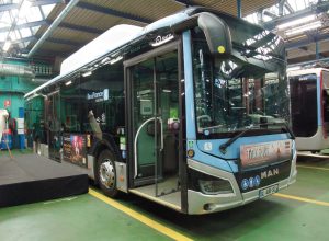 L’un des autobus aubiogaz MAN Lion’s City 12G de toute dernière génération affectés à Pavillons-sous-Bois.