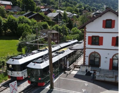 Tempête autour du tramway du Mont-Blanc